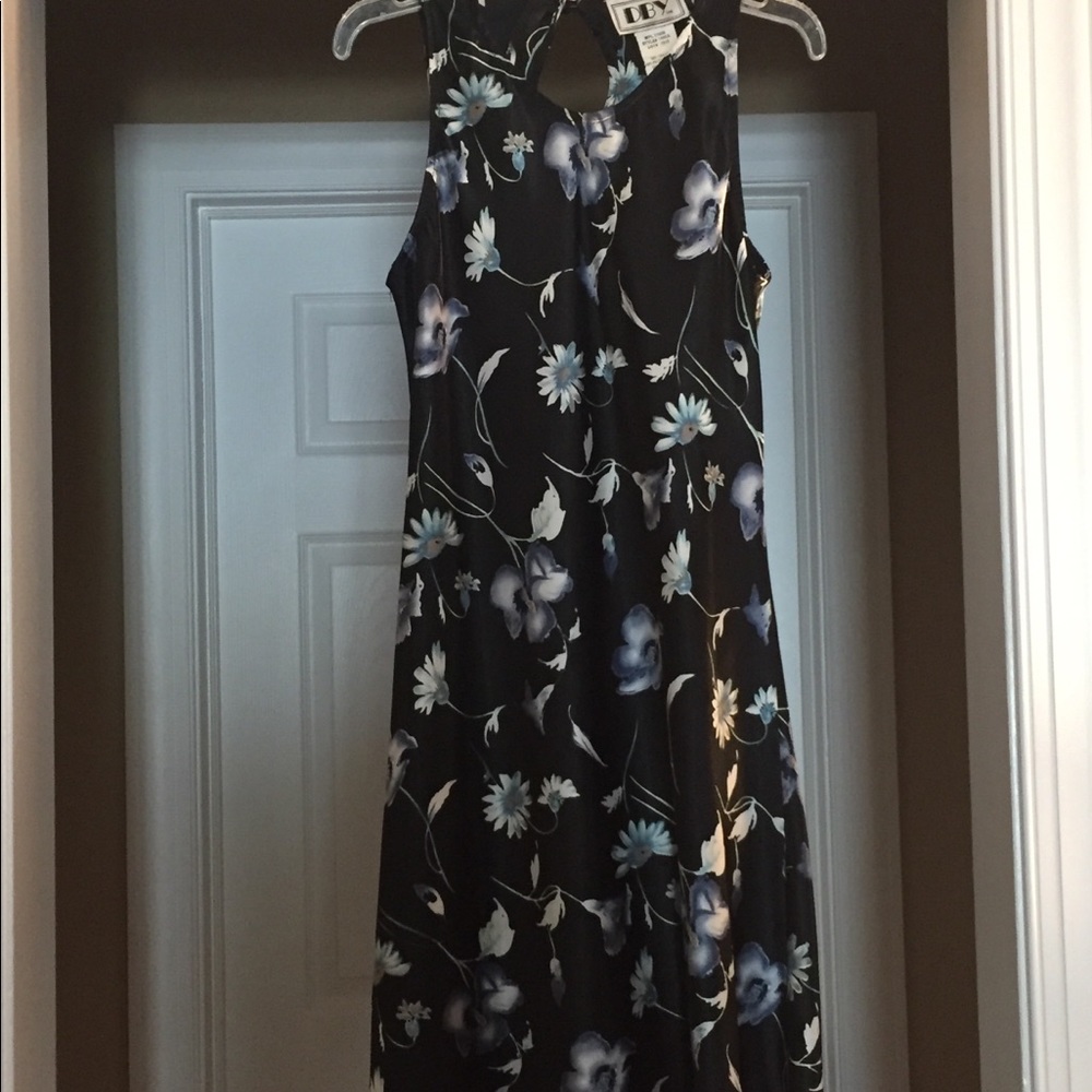 Navy blue floral dress